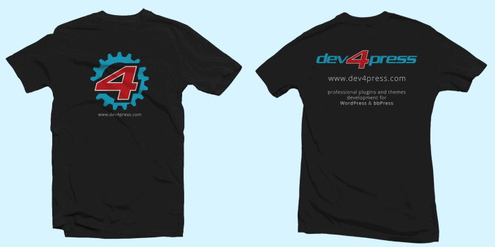 Dev4Press T-Shirt, front and back