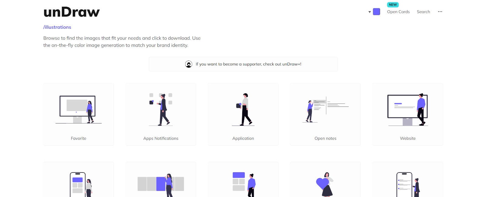 unDraw - Website Screenshot