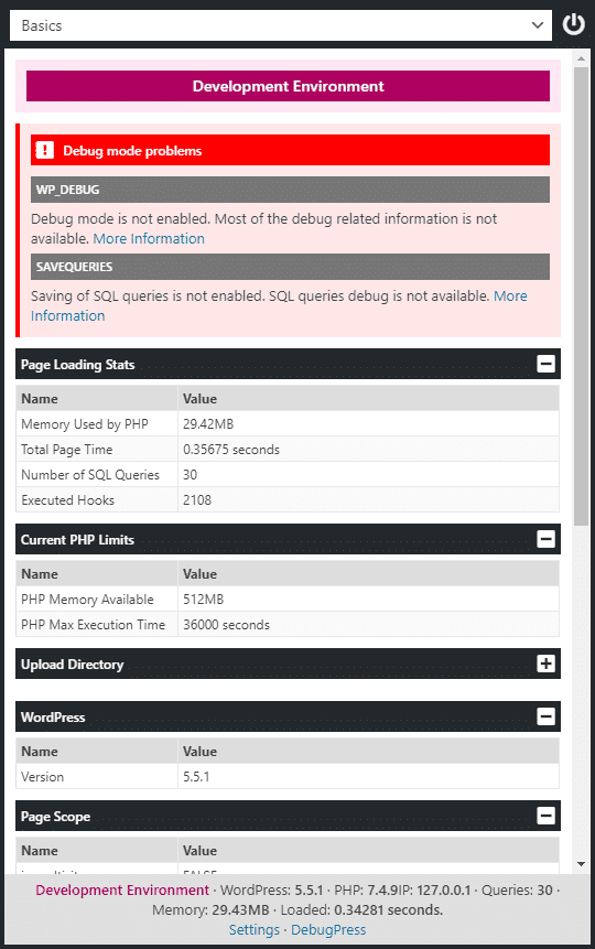 debugpress features responsive